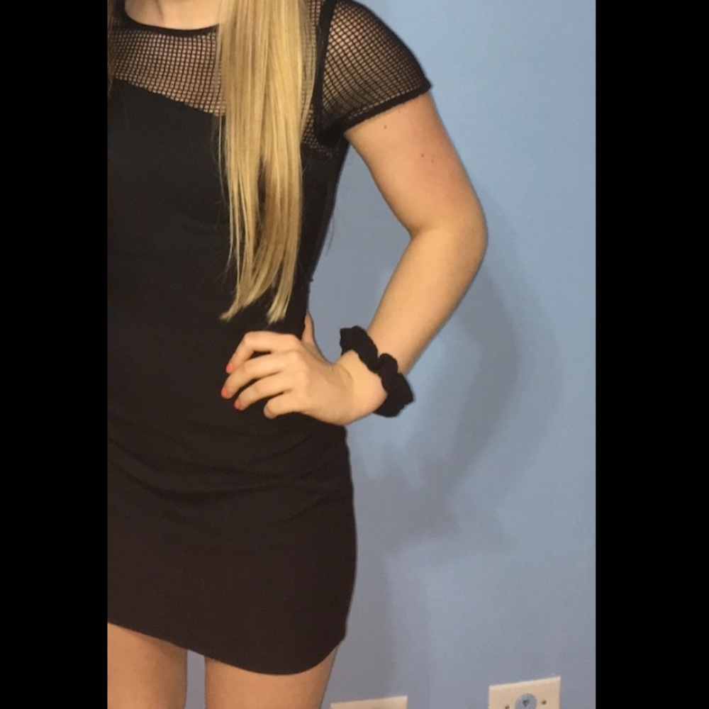 Tobi black mesh cocktail dress